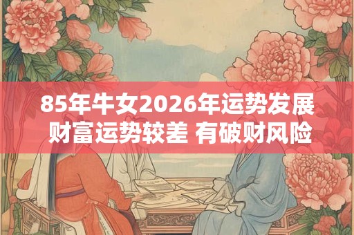 85年牛女2026年运势发展 财富运势较差 有破财风险