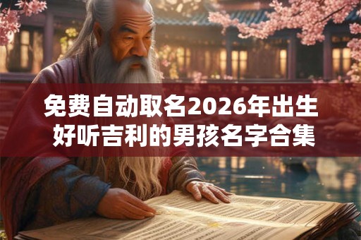 免费自动取名2026年出生 好听吉利的男孩名字合集