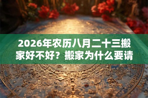 2026年农历八月二十三搬家好不好？搬家为什么要请客？