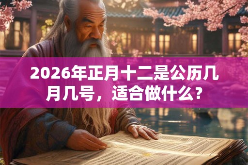 2026年正月十二是公历几月几号，适合做什么？