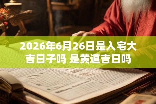 2026年6月26日是入宅大吉日子吗 是黄道吉日吗