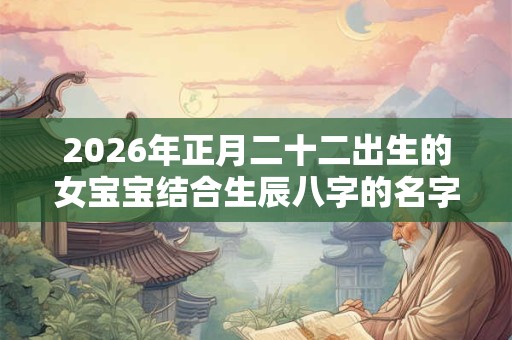 2026年正月二十二出生的女宝宝结合生辰八字的名字大全