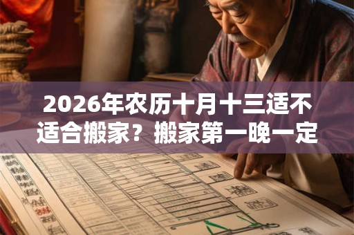 2026年农历十月十三适不适合搬家？搬家第一晚一定要住下吗？