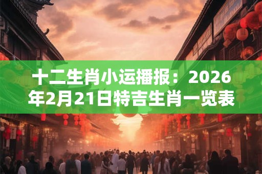 十二生肖小运播报：2026年2月21日特吉生肖一览表