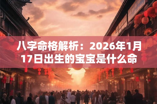 八字命格解析：2026年1月17日出生的宝宝是什么命