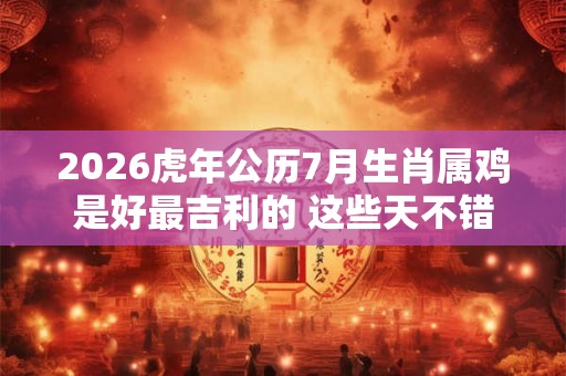 2026虎年公历7月生肖属鸡是好最吉利的 这些天不错