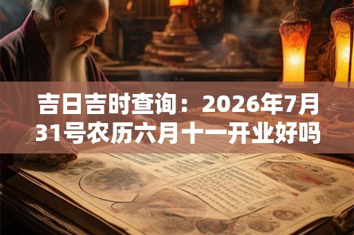 吉日吉时查询：2026年7月31号农历六月十一开业好吗
