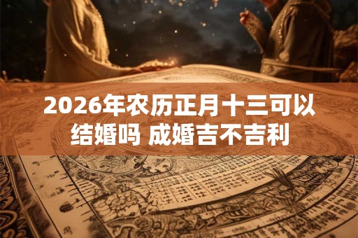 2026年农历正月十三可以结婚吗 成婚吉不吉利