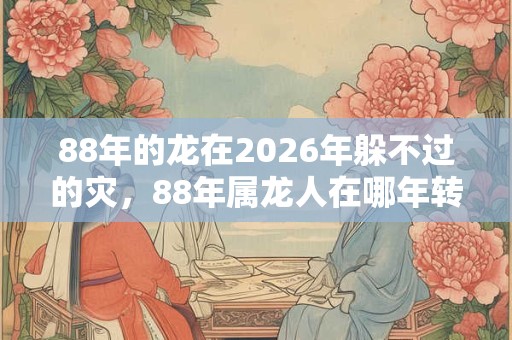 88年的龙在2026年躲不过的灾，88年属龙人在哪年转运？