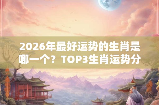 2026年最好运势的生肖是哪一个？TOP3生肖运势分析