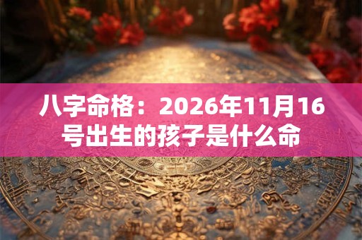八字命格：2026年11月16号出生的孩子是什么命