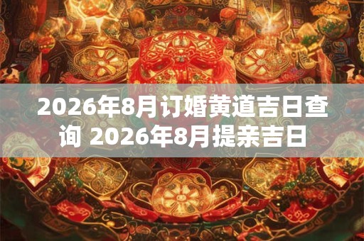 2026年8月订婚黄道吉日查询 2026年8月提亲吉日