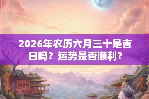 2026年农历六月三十是吉日吗？运势是否顺利？