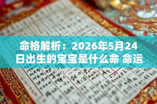 命格解析:2026年5月24日出生的宝宝是什么命 命运好吗 命格解析:2026年5月24日出生的宝宝是什么命 命运好吗