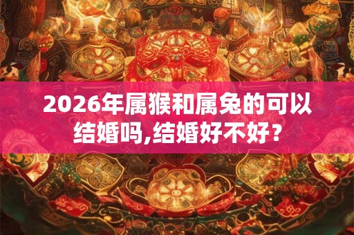 2026年属猴和属兔的可以结婚吗,结婚好不好？