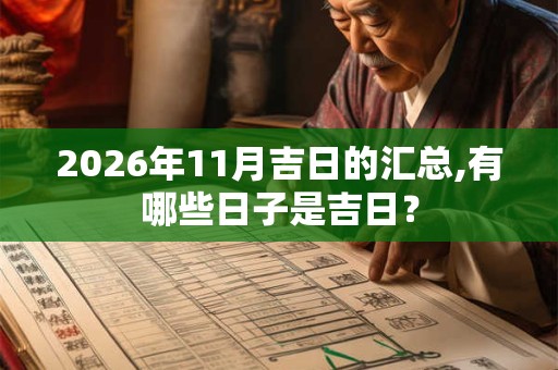 2026年11月吉日的汇总,有哪些日子是吉日？