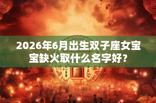2026年6月出生双子座女宝宝缺火取什么名字好？