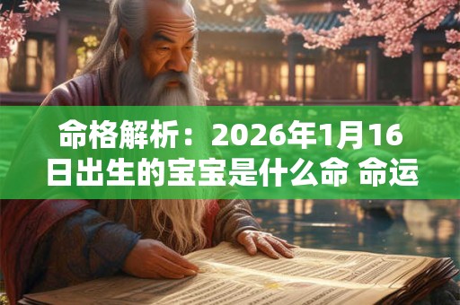 命格解析：2026年1月16日出生的宝宝是什么命 命运好吗