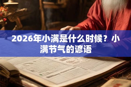 2026年小满是什么时候？小满节气的谚语