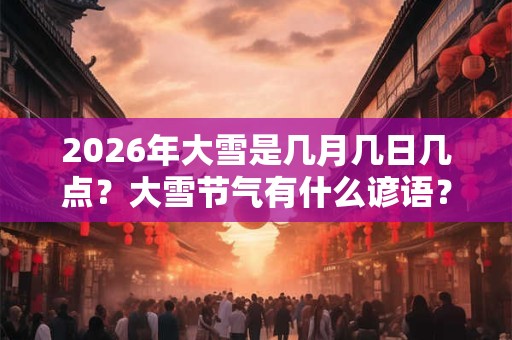 2026年大雪是几月几日几点？大雪节气有什么谚语？
