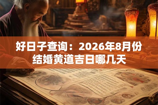 好日子查询：2026年8月份结婚黄道吉日哪几天