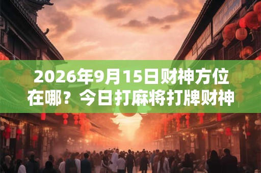 2026年9月15日财神方位在哪？今日打麻将打牌财神方位