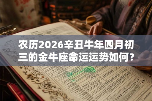 农历2026辛丑牛年四月初三的金牛座命运运势如何? 农历2026辛丑牛年四月初三的金牛座命运运势如何?