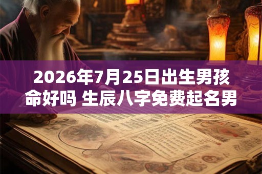 2026年7月25日出生男孩命好吗 生辰八字免费起名男孩