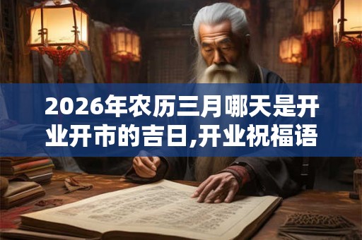 2026年农历三月哪天是开业开市的吉日,开业祝福语？