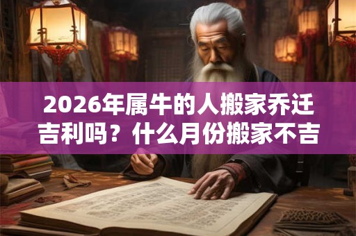 2026年属牛的人搬家乔迁吉利吗？什么月份搬家不吉利