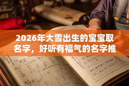 2026年大雪出生的宝宝取名字，好听有福气的名字推荐