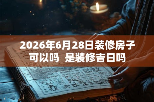 2026年6月28日装修房子可以吗  是装修吉日吗