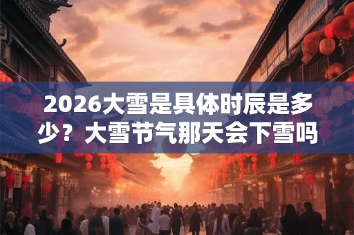 2026大雪是具体时辰是多少？大雪节气那天会下雪吗？