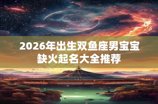 2026年出生双鱼座男宝宝缺火起名大全推荐