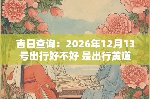 吉日查询:2026年12月13号出行好不好 是出行黄道吉日吗 吉日查询:2026年12月13号出行好不好 是出行黄道吉日吗