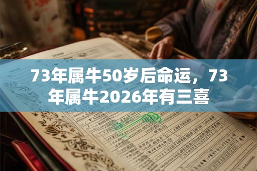 73年属牛50岁后命运,73年属牛2026年有三喜 73年属牛50岁后命运,73年属牛2026年有三喜