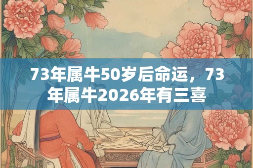 73年属牛50岁后命运，73年属牛2026年有三喜