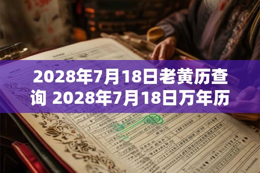 2028年7月18日老黄历查询 2028年7月18日万年历黄道吉日