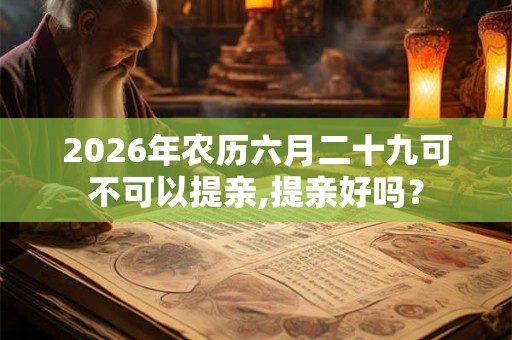 2026年农历六月二十九可不可以提亲,提亲好吗？