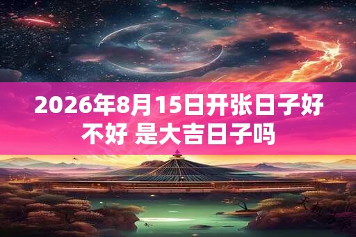 2026年8月15日开张日子好不好 是大吉日子吗