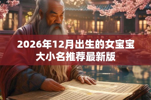 2026年12月出生的女宝宝大小名推荐最新版