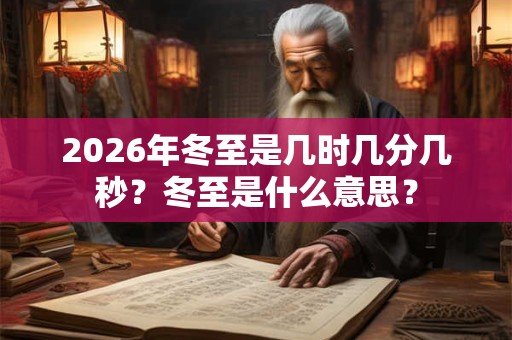 2026年冬至是几时几分几秒？冬至是什么意思？