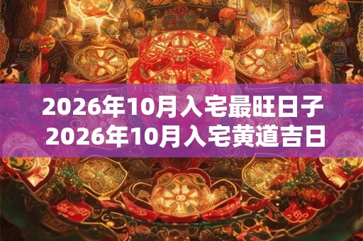 2026年10月入宅最旺日子 2026年10月入宅黄道吉日一览表