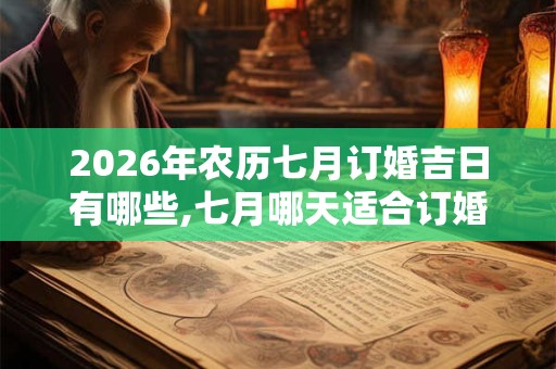 2026年农历七月订婚吉日有哪些,七月哪天适合订婚? 2026年农历七月订婚吉日有哪些,七月哪天适合订婚?