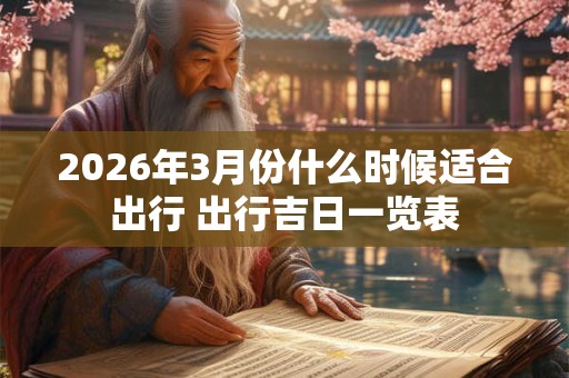 2026年3月份什么时候适合出行 出行吉日一览表