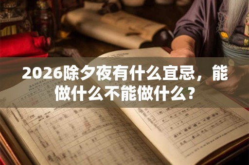2026除夕夜有什么宜忌,能做什么不能做什么? 2026除夕夜有什么宜忌,能做什么不能做什么?