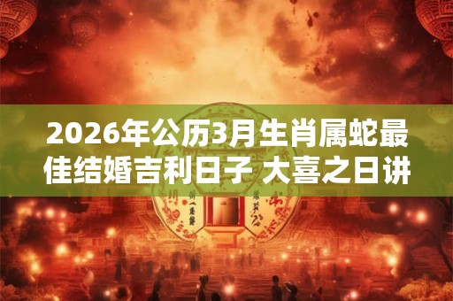 2026年公历3月生肖属蛇最佳结婚吉利日子 大喜之日讲究什么