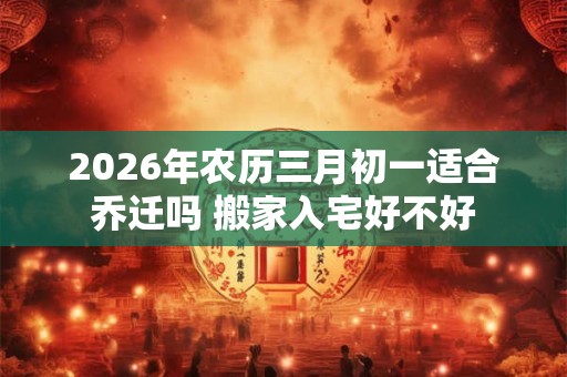 2026年农历三月初一适合乔迁吗 搬家入宅好不好