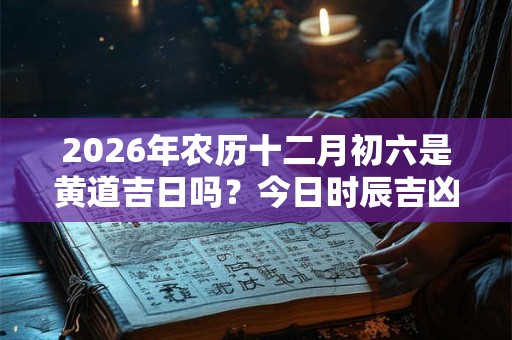 2026年农历十二月初六是黄道吉日吗?今日时辰吉凶? 2026年农历十二月初六是黄道吉日吗?今日时辰吉凶?