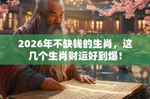 2026年不缺钱的生肖，这几个生肖财运好到爆！